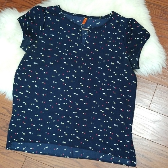 Not Marked Tops - Flutter sleeve Polka Dot Blouse